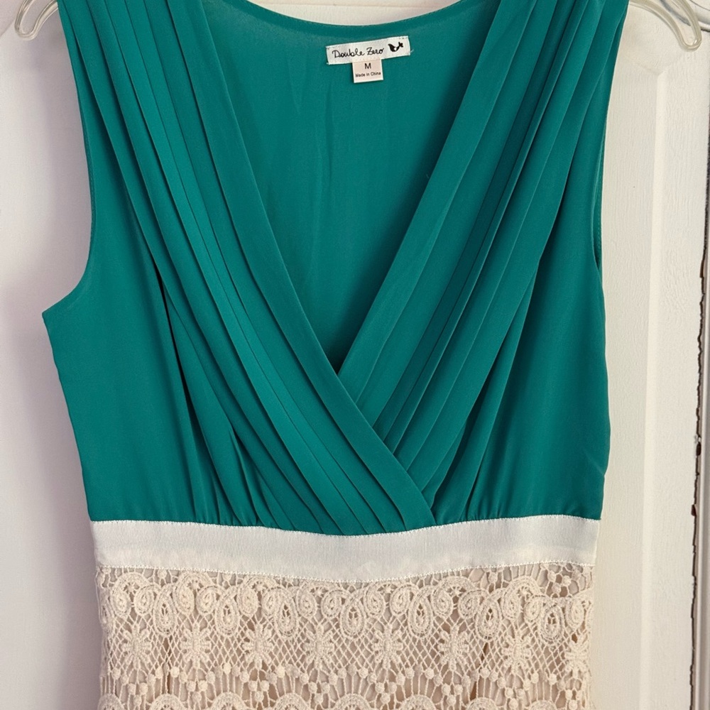 Teal & Cream Lace Dress